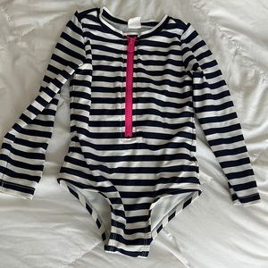 Baby Gap zipper stripped bathing suit EUC